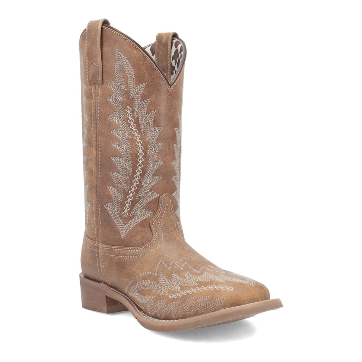Laredo Women's Cheyenne Broad Square Toe Leather Boots - Tan 5717 - 6M