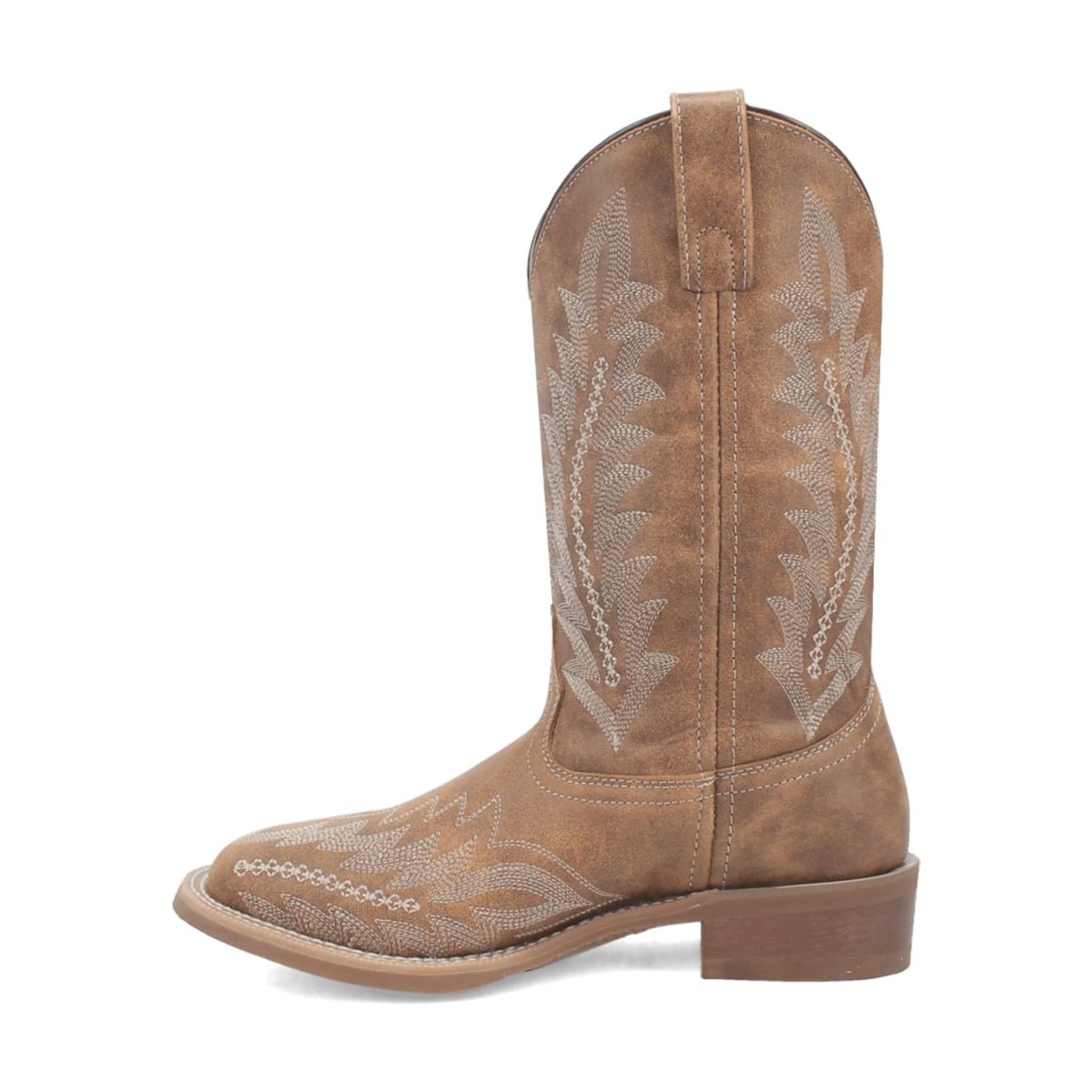 Laredo Women's Cheyenne Broad Square Toe Leather Boots - Tan 5717 - 6M