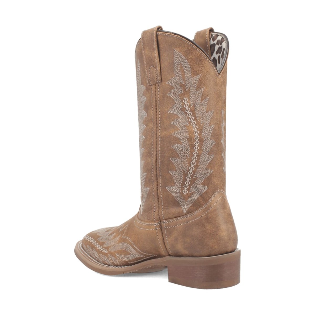 Laredo Women's Cheyenne Broad Square Toe Leather Boots - Tan 5717 - 6M