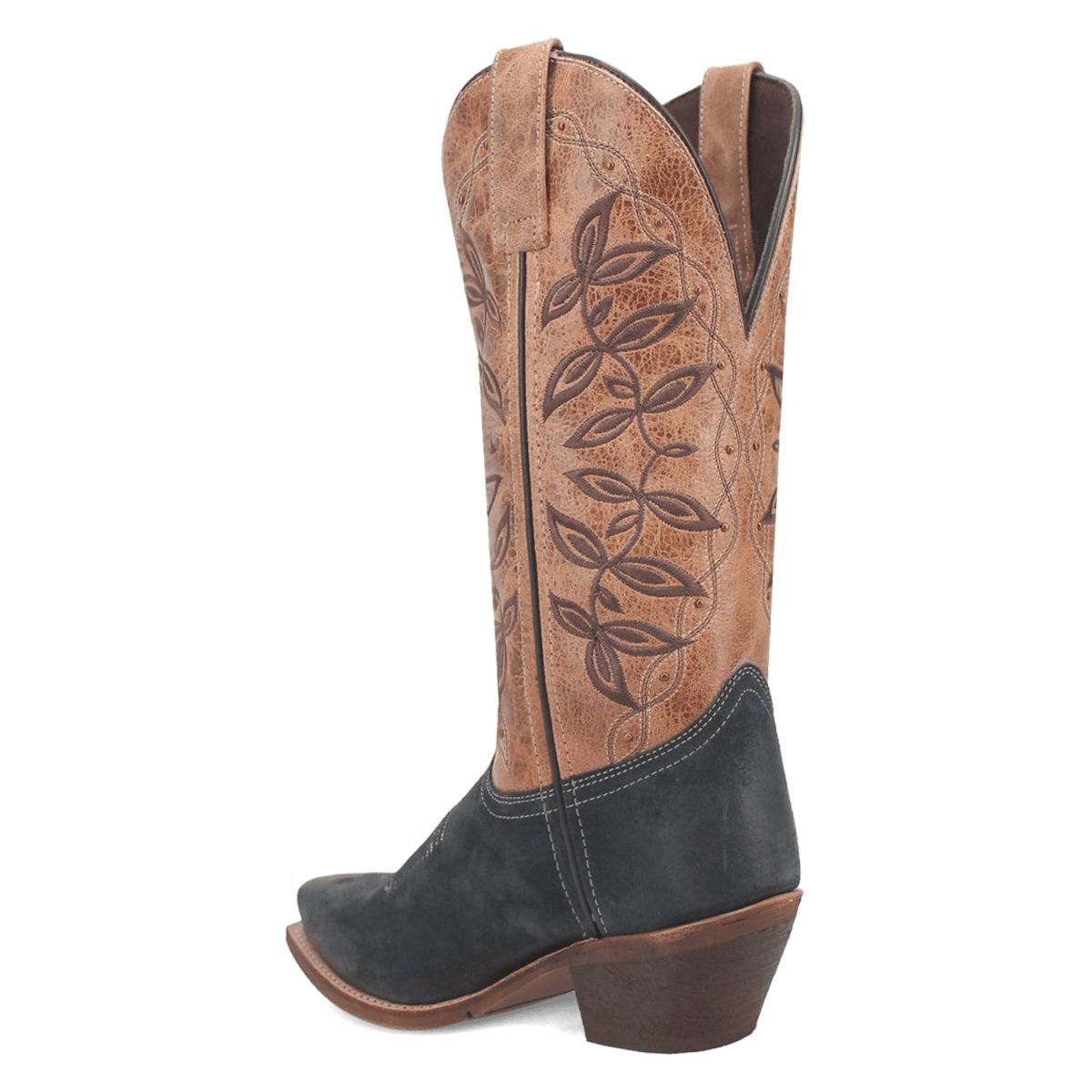Laredo Women's Kama Snip Toe Leather Boots - Navy/Tan 20009 - 6M