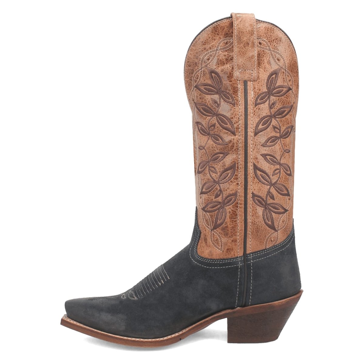 Laredo Women's Kama Snip Toe Leather Boots - Navy/Tan 20009 - 6M