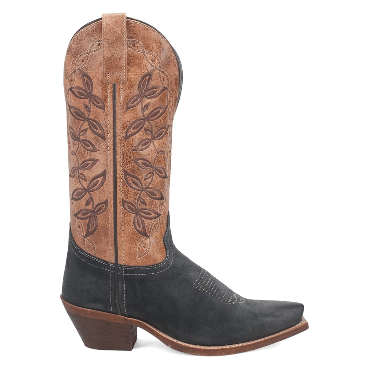 Laredo Women's Kama Snip Toe Leather Boots - Navy/Tan 20009 - 6M