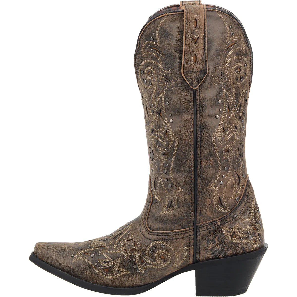 Laredo Women's Vanessa Wide Calf Leather Snip Toe Boots - Brown - 6M