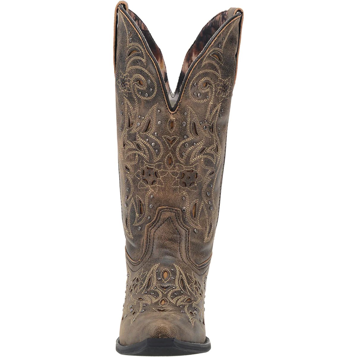 Laredo Women's Vanessa Wide Calf Leather Snip Toe Boots - Brown - 6M