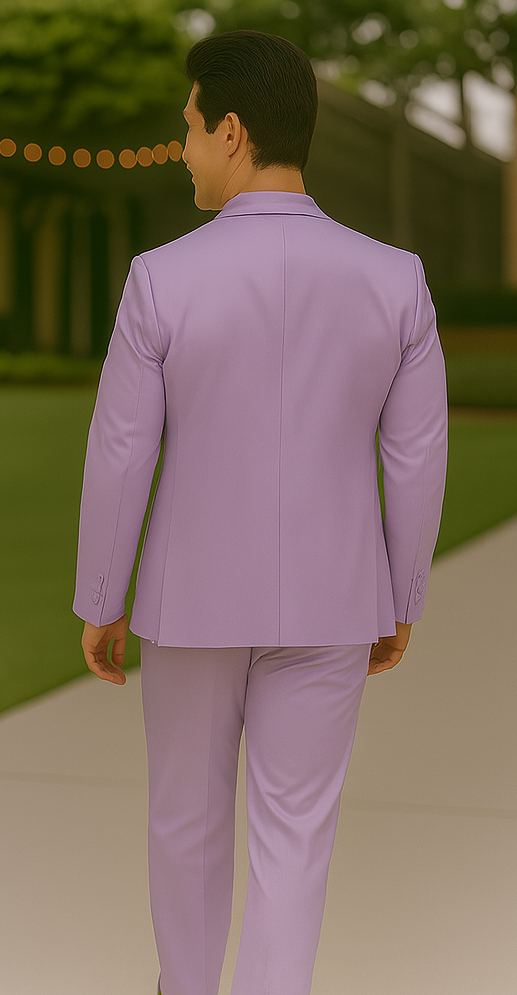Lavender Satin Tuxedo Four Piece Set - Wedding - Prom - 34R Coat - 28 Waist