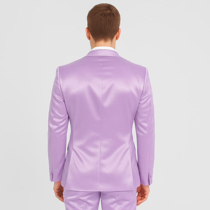 Lavender Satin Tuxedo Set â€“ 4-Piece Statement for Weddings & Proms