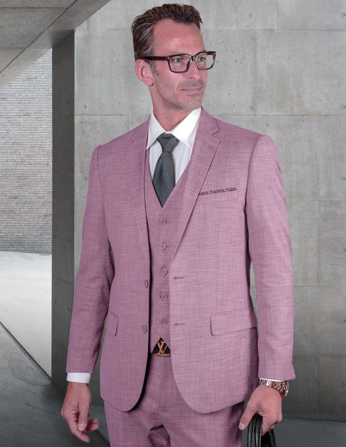 Mens 3 Piece 100% Wool Executive Suit Slim Fit Professional Look Statement