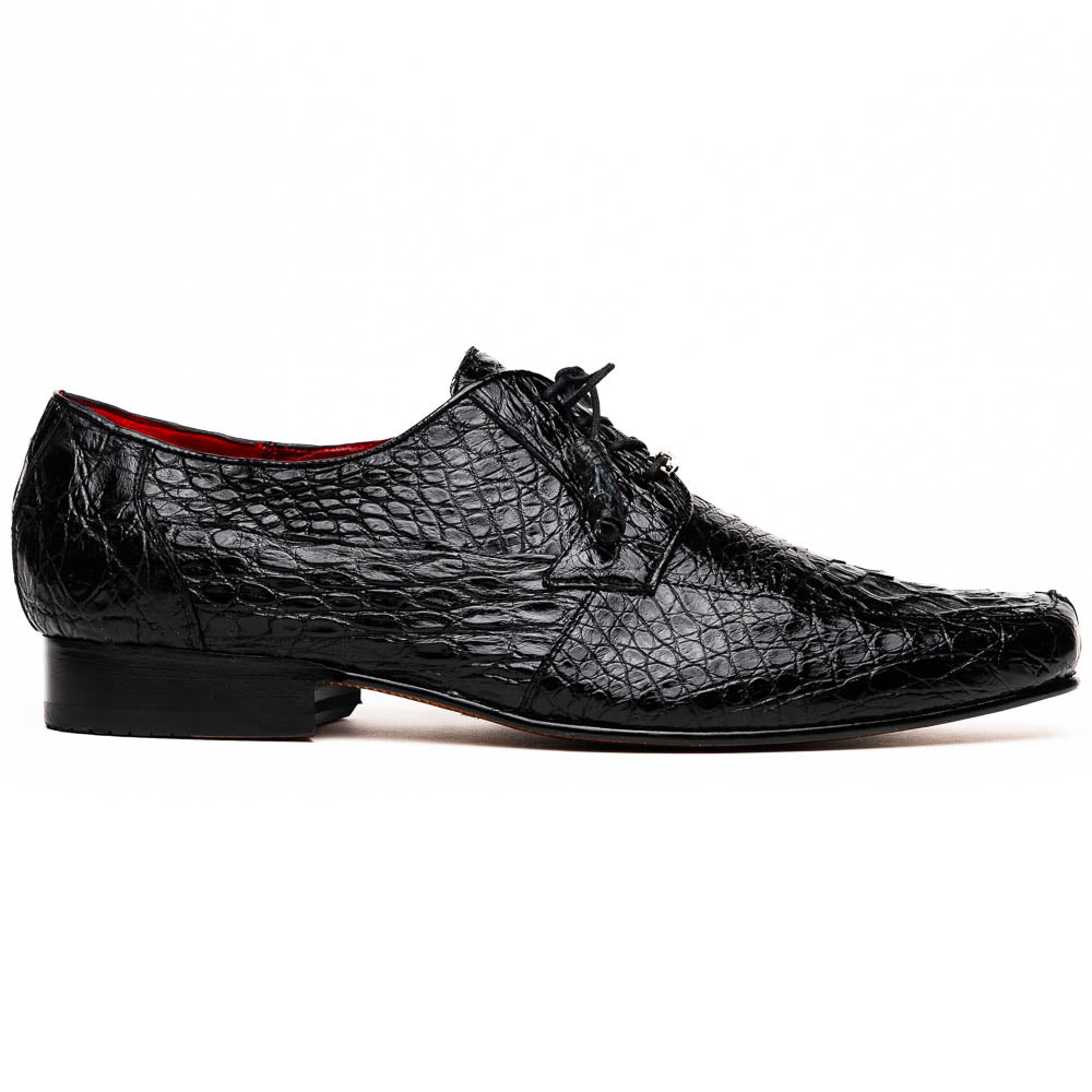 Marco Di Milano Leonardo Black Genuine Caiman Crocodile Dress Derby Oxfords - 6