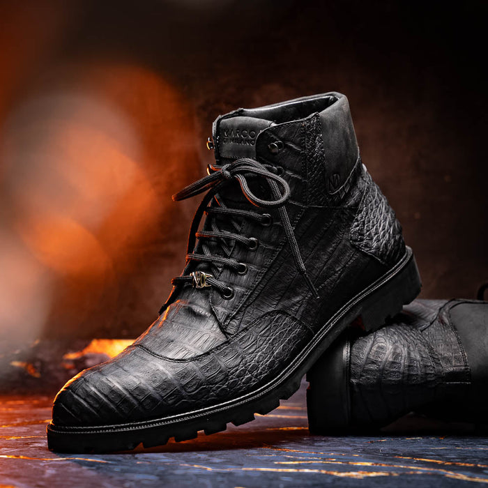 Marco Di Milano Leoni Oil Black Leather Dress Shoe