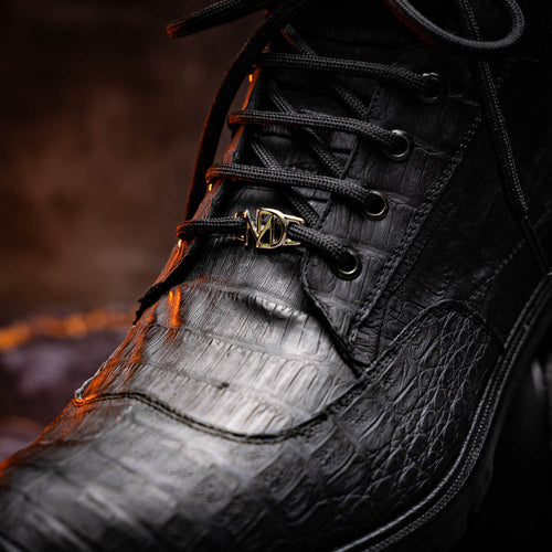 Marco Di Milano Leoni Oil Black Leather Dress Shoe