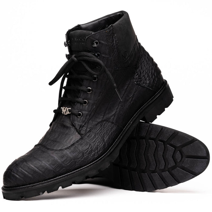 Marco Di Milano Leoni Oil Black Leather Dress Shoe