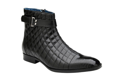 Belvedere Libero Black Genuine Ostrich Leather Shoe