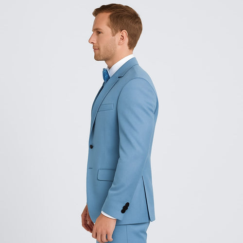 Light Blue Satin Tuxedo Set â€“ 4-Piece Formal Look for Weddings & Proms