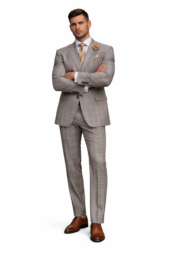 Light Grey Plaid Suit - 1920 Vintage Suit