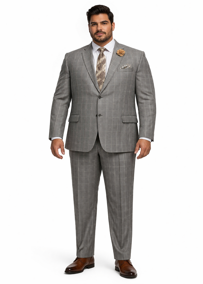 Light Grey Plaid Suit - 1920 Vintage Suit