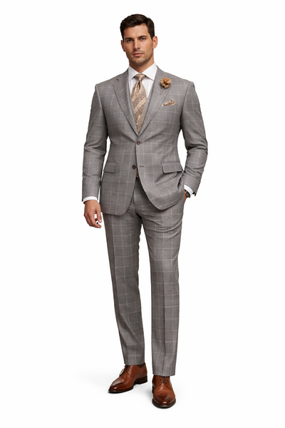 Light Grey Plaid Suit - 1920 Vintage Suit