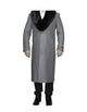 Light Grey Removable Fur Collar Ankle length Wool Dress Top Coat/Overcoat - Mens Overcoat