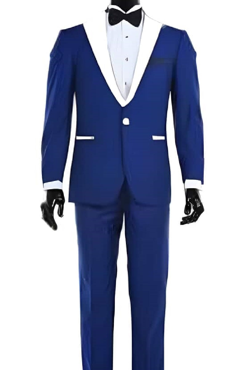 Mens Big and Tall Linen Suits - Royal Blue Linen Summer Fabric Suit - 38 Short Jacket+32 Waist Adjustable 28to34)(Height: 5’4”to5’7”)(Neck 15-16.5)S-M)ggg