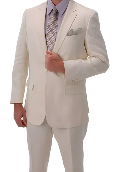 Mens Big and Tall Linen Suits - Summer Beige Fabric Suit