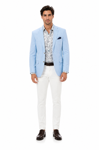 Linen Blazer - Light Blue Linen Sportcoat