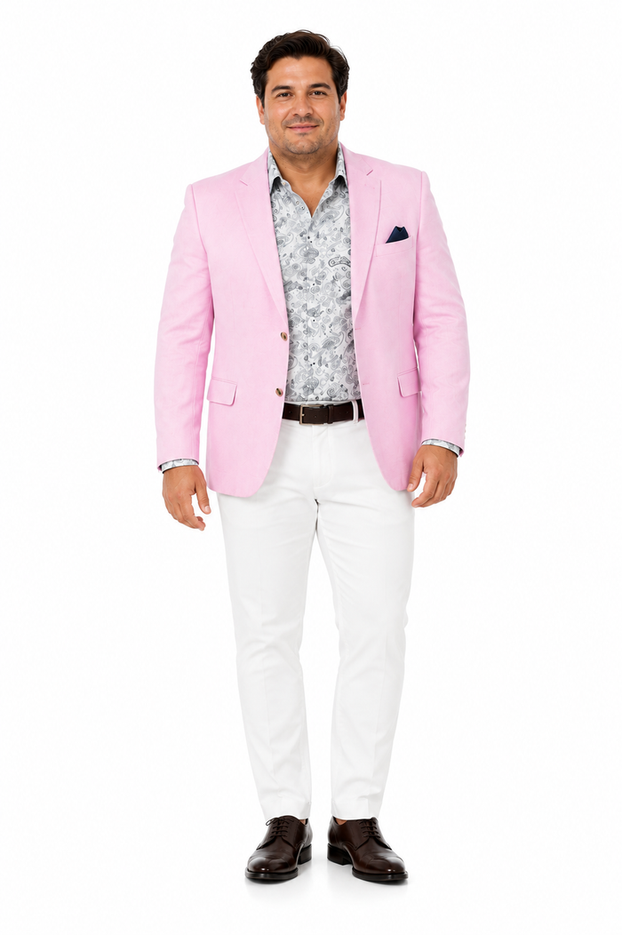 Linen Blazer - Pink Linen Sportcoat