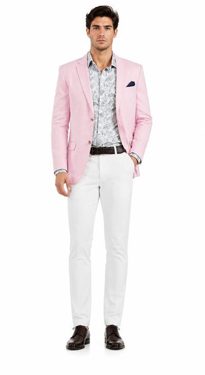 Linen Blazer - Pink Linen Sportcoat