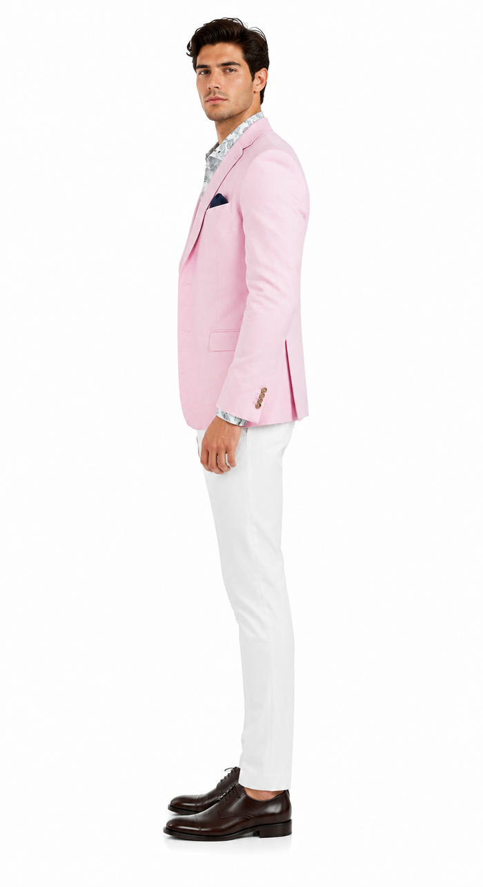Linen Blazer - Pink Linen Sportcoat