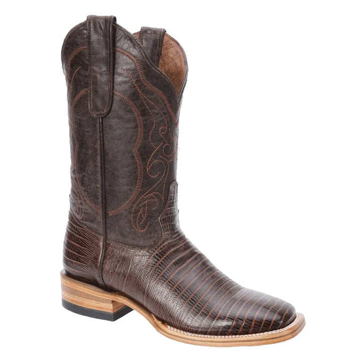 Mens White Diamond Boot Brown Lizard Print Boots Square Toe