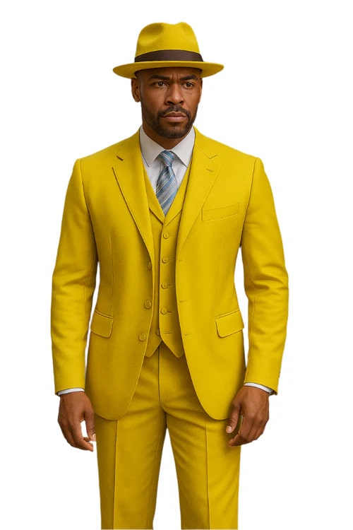 Yellow Suits - Mens Fashion Golish Yellow 1920s Vintage Look