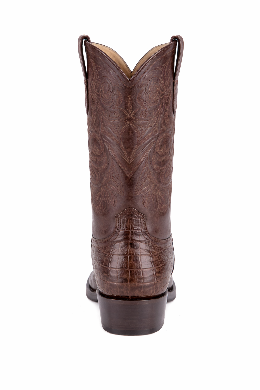 Los Altos Belly 7 Toe Brown Caiman Boots-New Designer Collection - 6