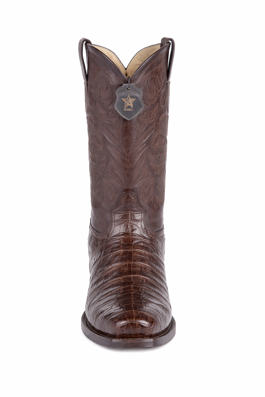 Los Altos Belly 7 Toe Brown Caiman Boots-New Designer Collection - 6
