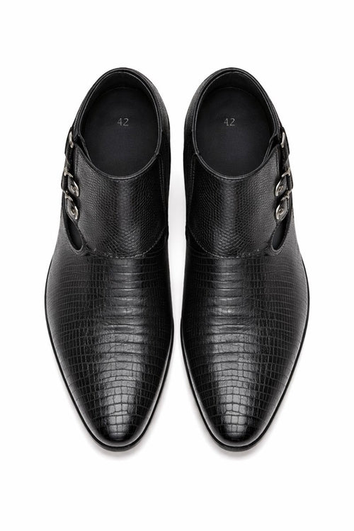 Los Altos Black Genuine Lizard Ankle Boot-New Designer Collection