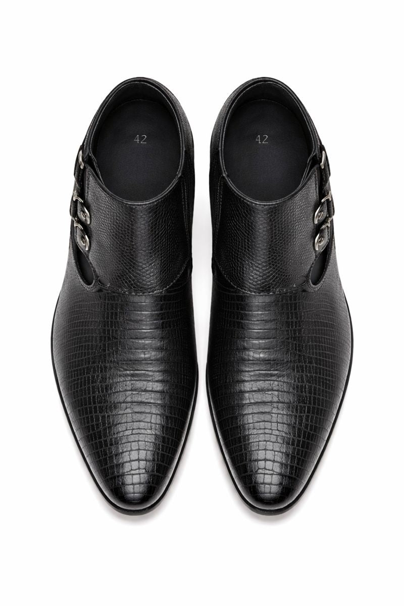 Los Altos Black Genuine Lizard Ankle Boot-New Designer Collection