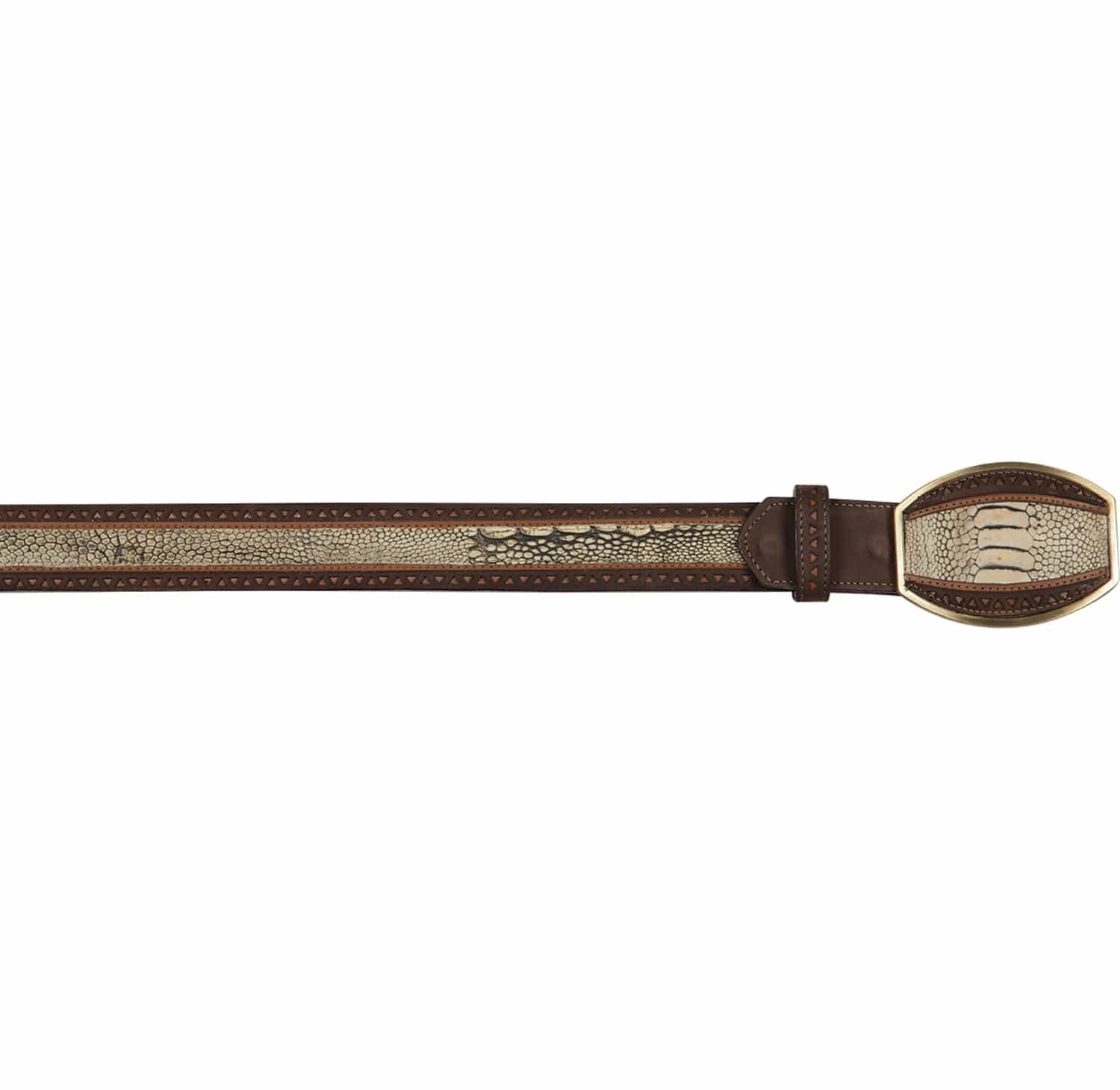 Men's Los altos Ostrich Leg Laser Design Casual Belt C24U0511 - 32