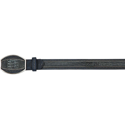 Los Altos Boots Belts 32 Men's Los altos Ostrich Leg Laser Design Casual Belt C24U0582