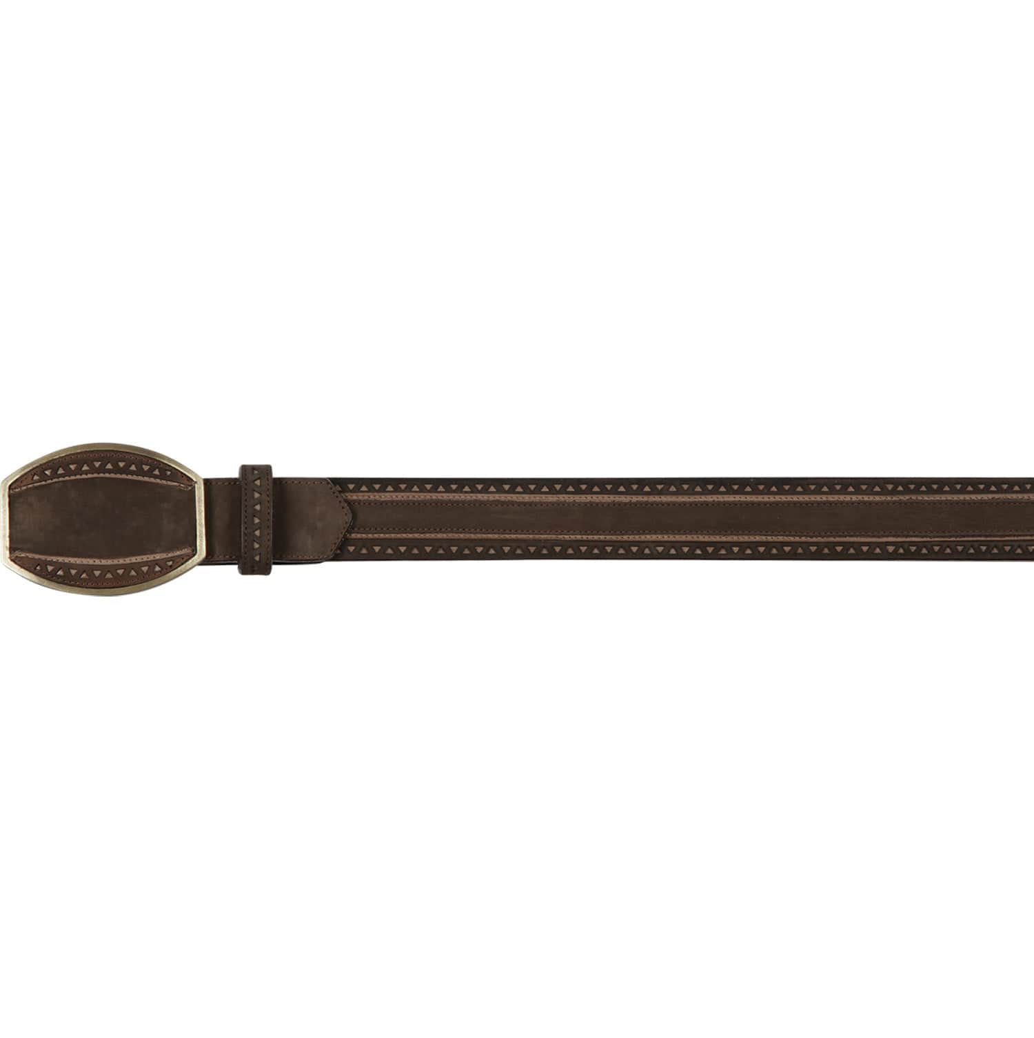 Los Altos Nobuck Genuine Leather Laser Design Casual Belt Chocolate - 32