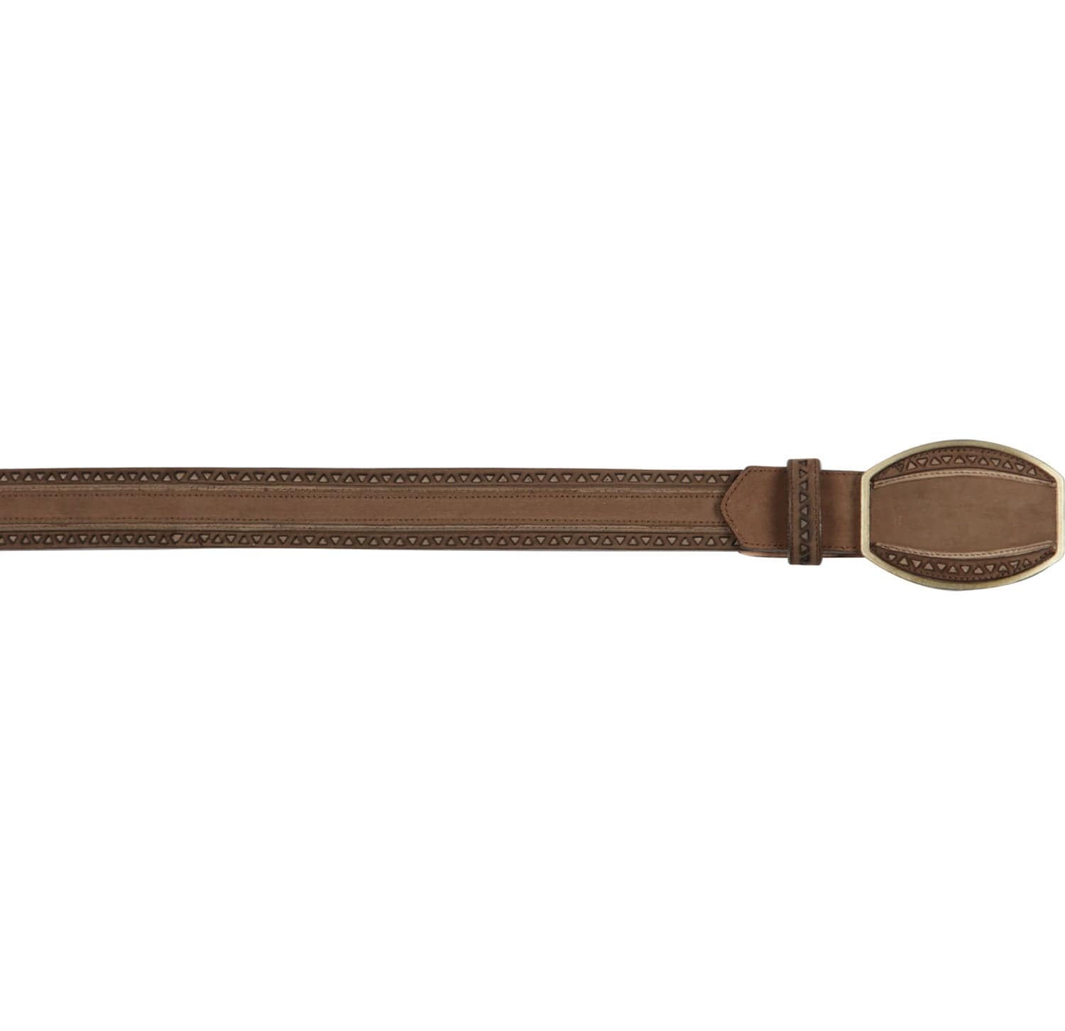 Los Altos Nobuck Genuine Leather Laser Design Casual Belt Taupe Brown - 32