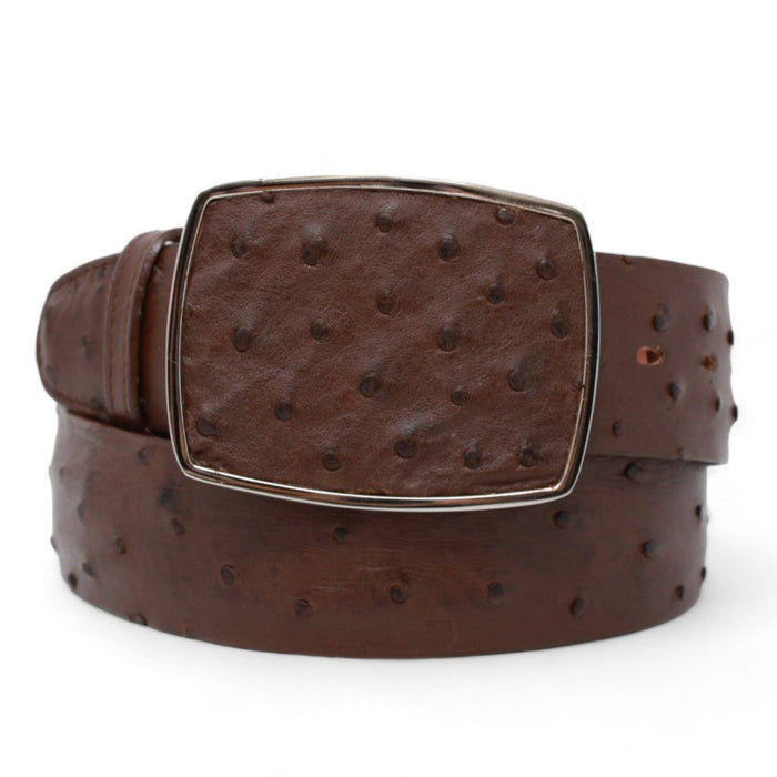 Los Altos Boots Belts Tobacco / 32 Men's Los altos Ostrich Cowboy Belt C11A03