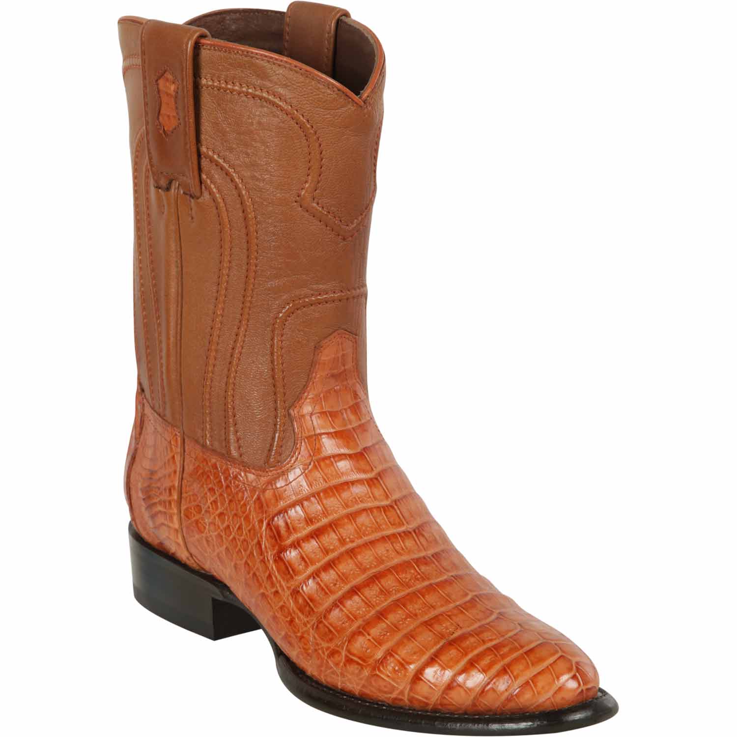 Men's Los Altos Original Caiman Belly Roper Toe Boots 6982 - 6