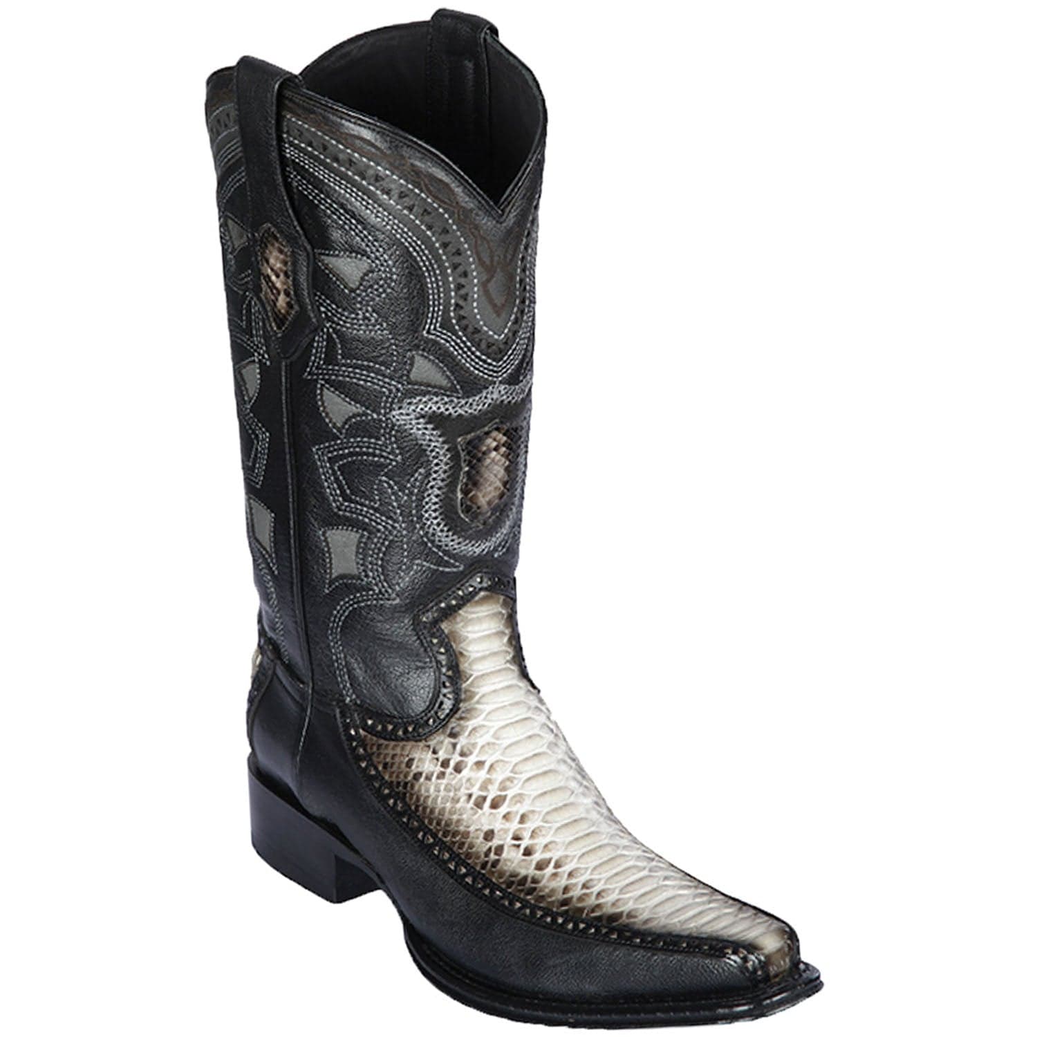 Men's Los Altos Original Python and Deer European Square Toe Boots 76F57 - 6