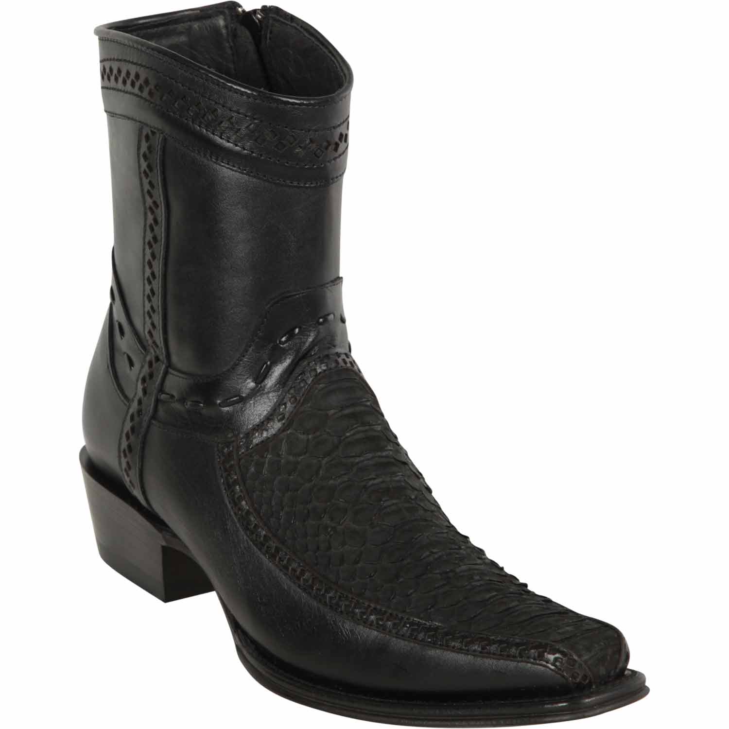 Men's Los Altos Original Python and Deer Skin European Toe Short Boots 76BFN57 - 6