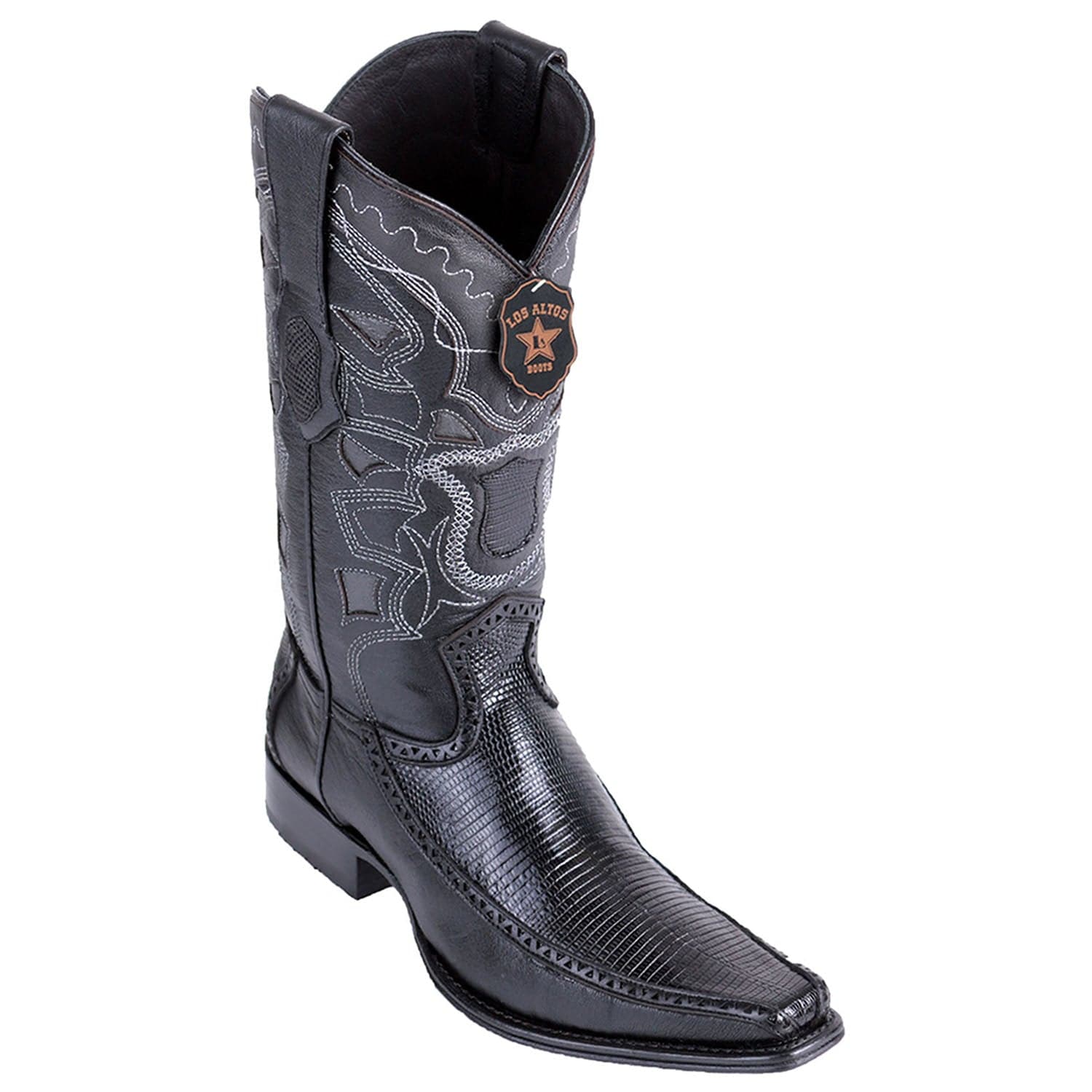 Men's Los Altos Ring Lizard and Deer European Square Toe Boots 76F06 - 6
