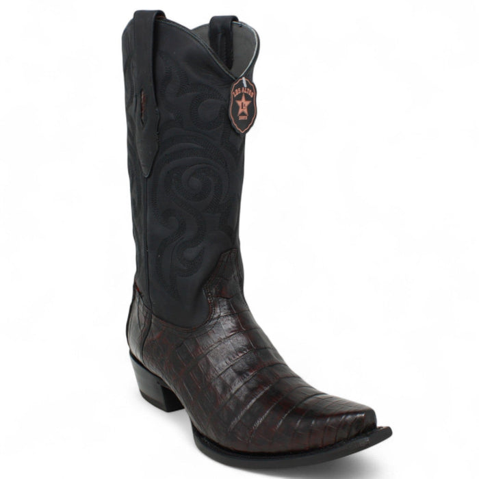 Los Altos Boots Boots Black Cherry / 6 Men's Los Altos Caiman Belly Snip Toe Boots 9482