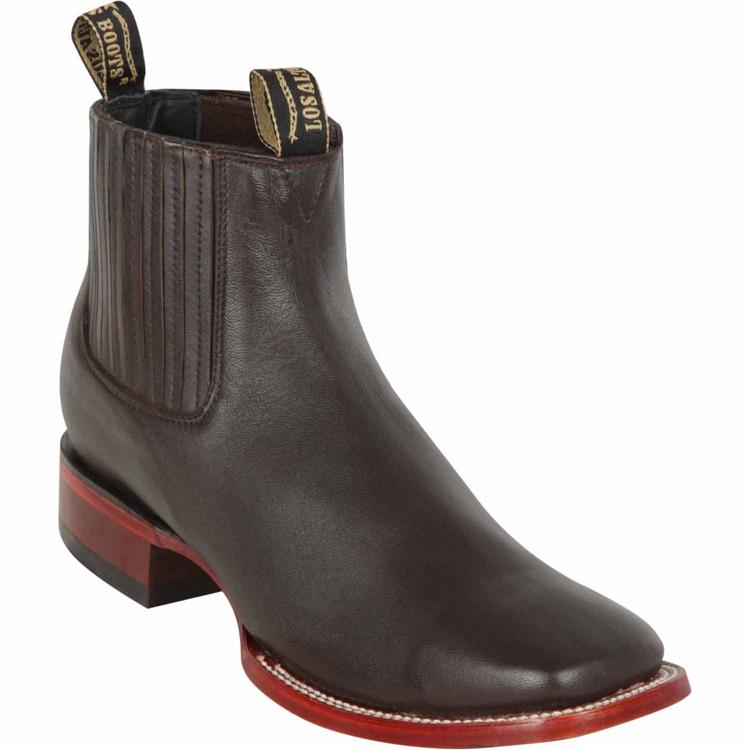 Los Altos Men's Wide Square Toe Deer Leather Short Boots 82B83 - 6