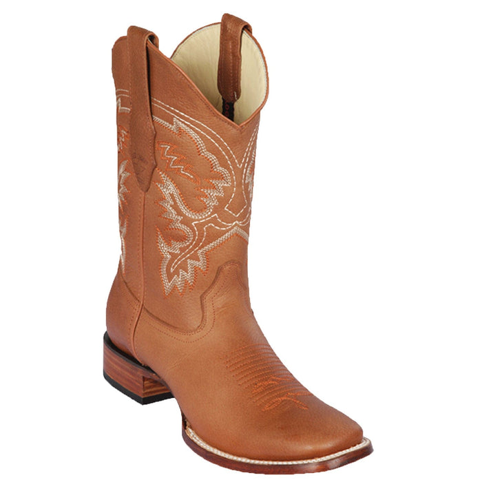 Los Altos Boots Boots Honey / 6 Los Altos Genuine Leather Wide Square Toe Boot 82227