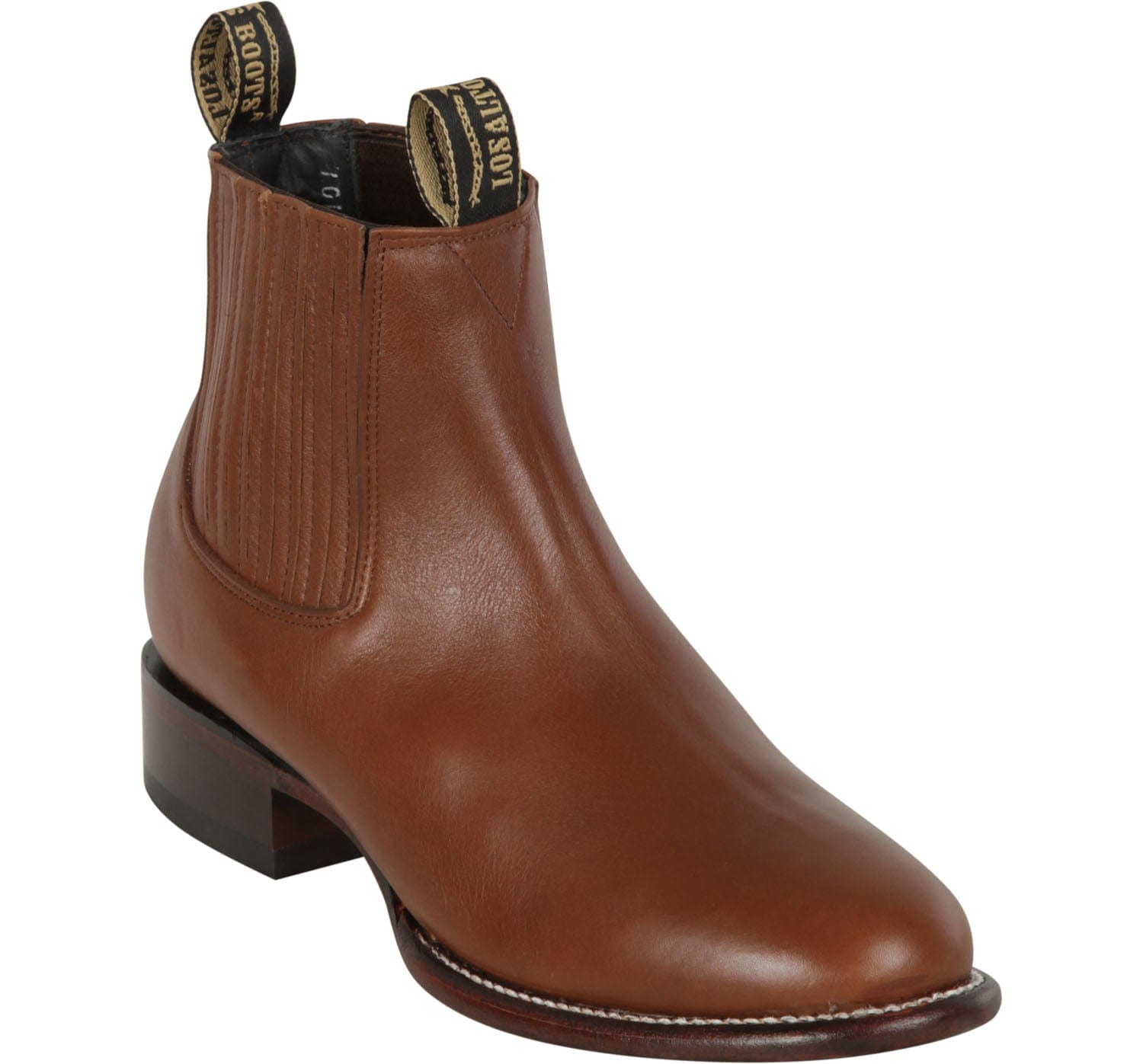 Los Altos Men's Round Toe Leather Short Boots Black LAB-50B21 - 6