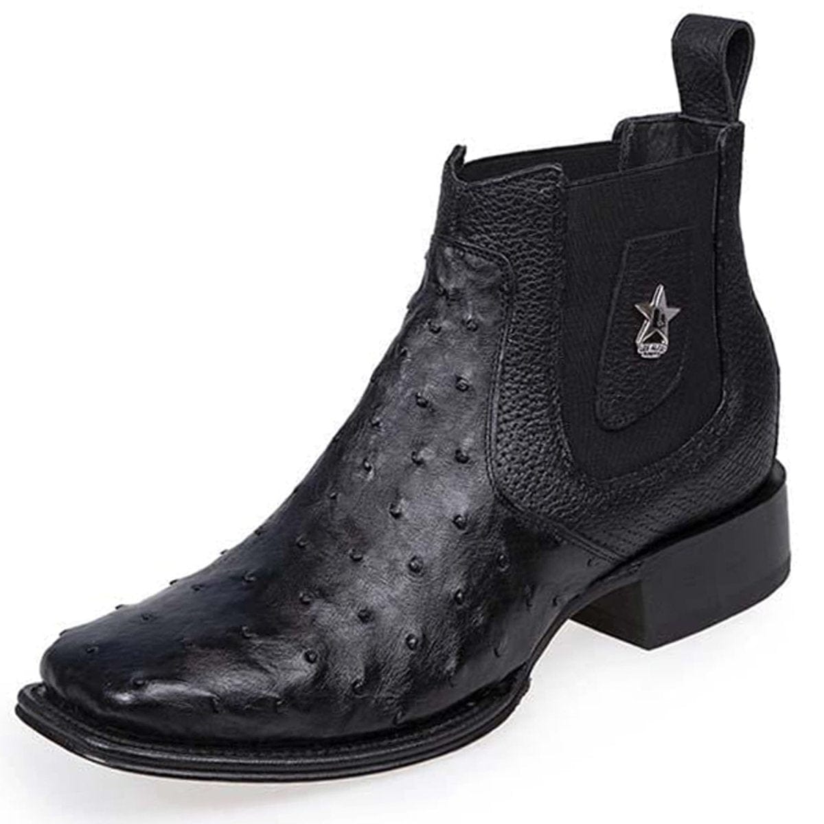 Los Altos Men's Square Toe Ostrich Short Boots LAB-82BV03 - 6