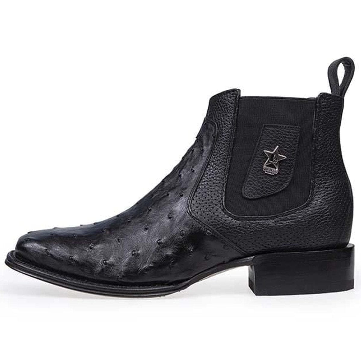 Los Altos Men's Square Toe Ostrich Short Boots LAB-82BV03 - 6