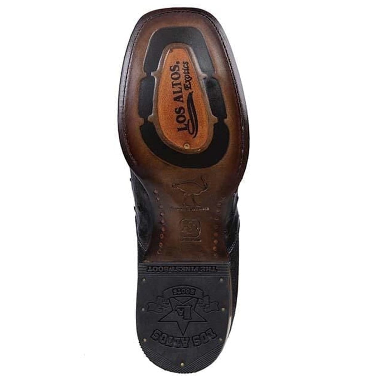 Los Altos Men's Square Toe Ostrich Short Boots LAB-82BV03 - 6
