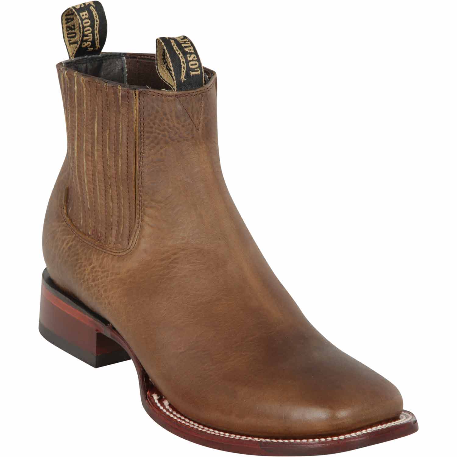 Los Altos Men's Wide Square Toe Rage Leather Short Boots LAB-82B99 - 6